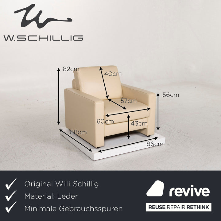 Willi Schillig leather armchair cream #12737