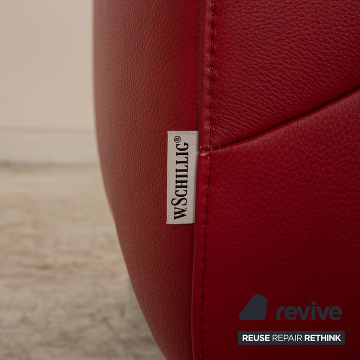 Willi Schillig leather armchair set red