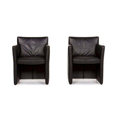 Willi Schillig Leder Sessel Garnitur Schwarz 2x Sessel #12932