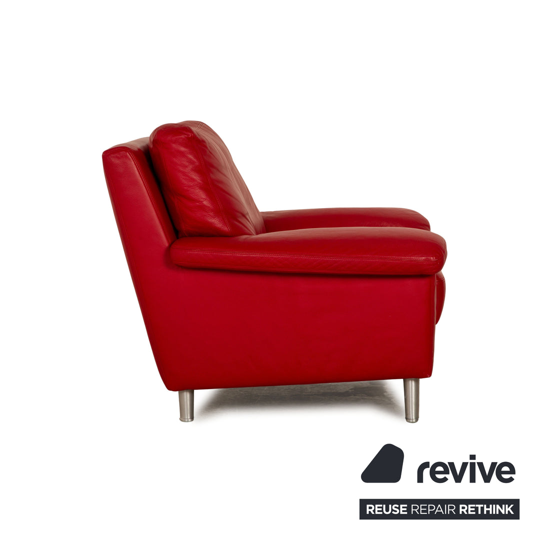 Willi Schillig leather armchair red