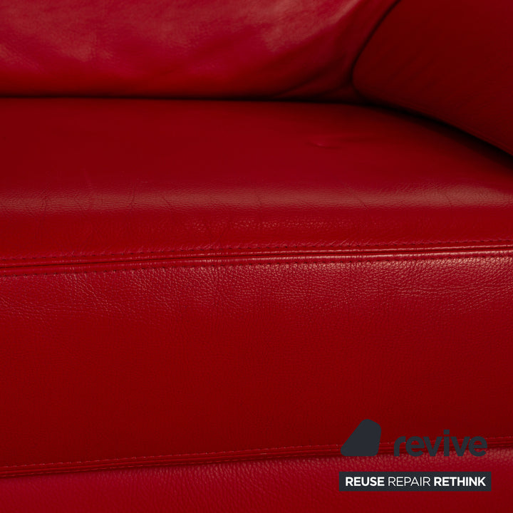 Willi Schillig leather armchair red