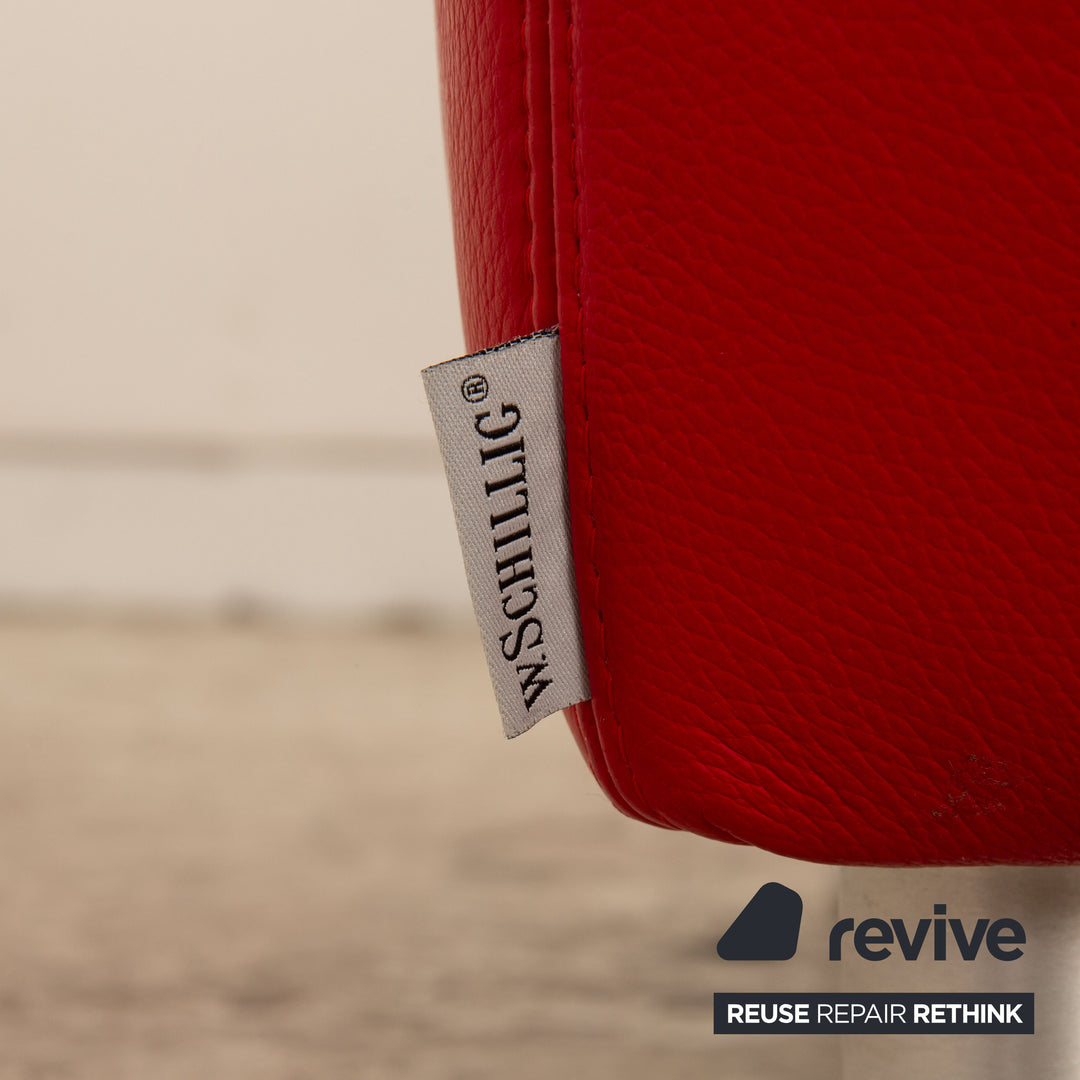 Willi Schillig leather armchair red