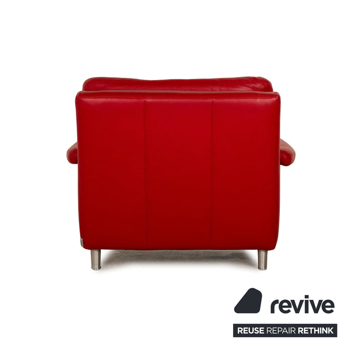 Willi Schillig leather armchair red