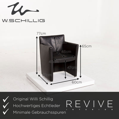 Willi Schillig Leder Sessel Schwarz #12931
