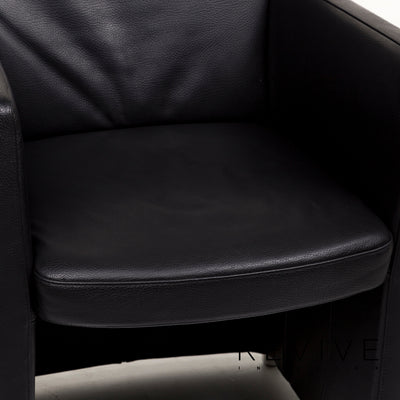 Willi Schillig Leder Sessel Schwarz #12931