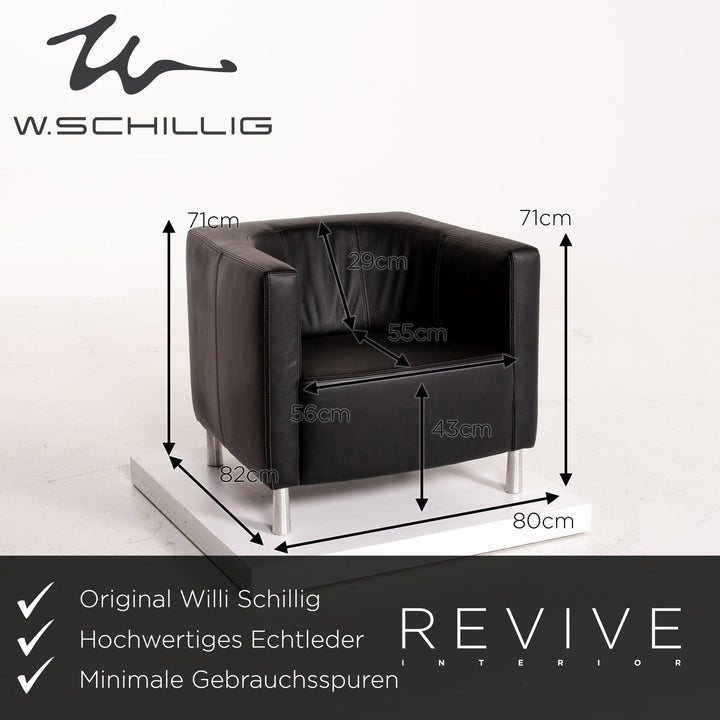Willi Schillig Leather Armchair Black #14542