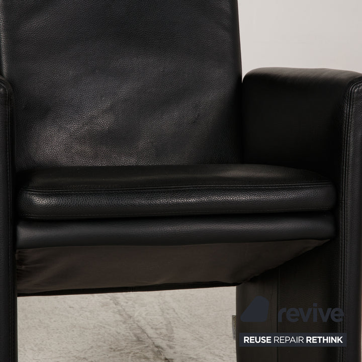 Willi Schillig leather armchair black
