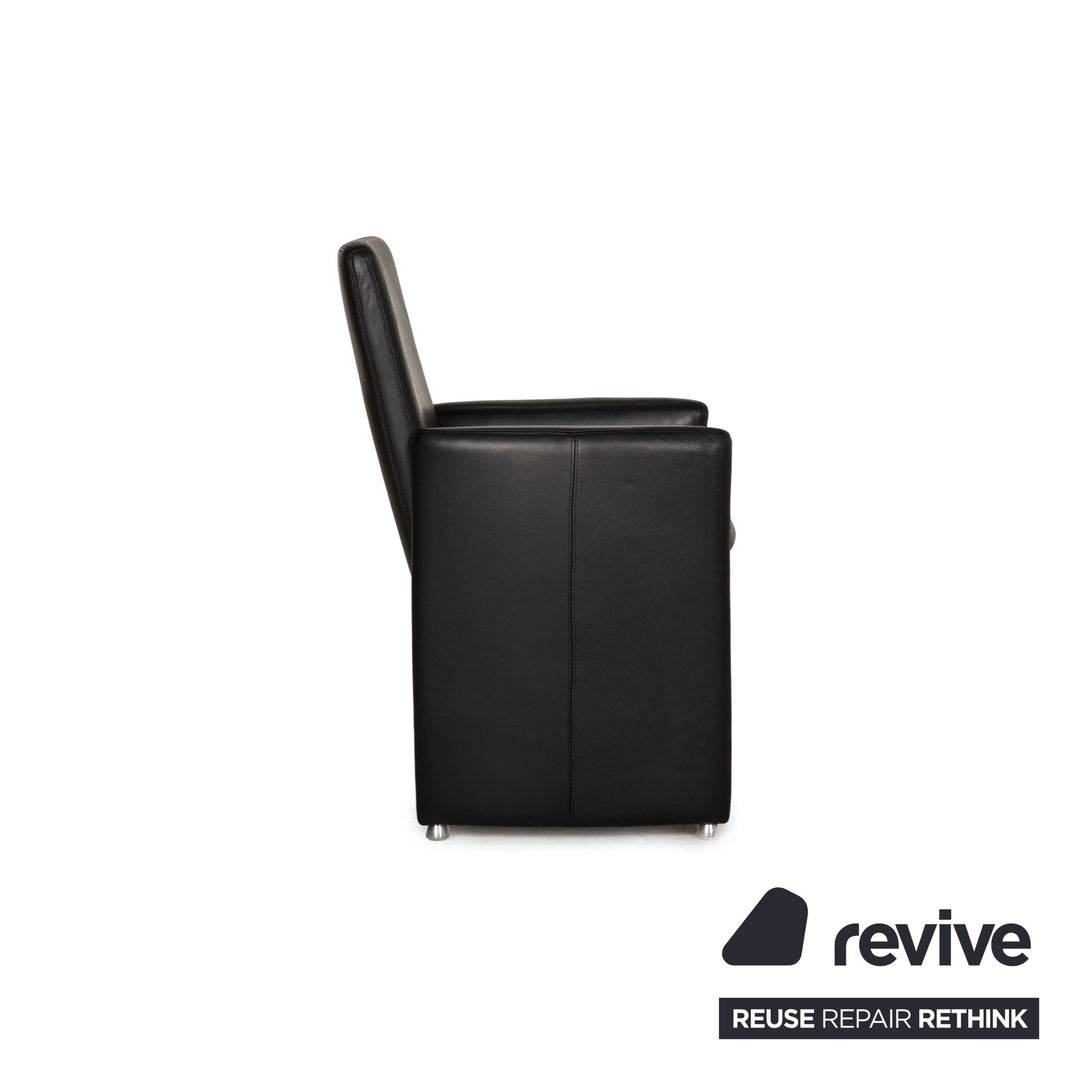 Willi Schillig leather armchair black
