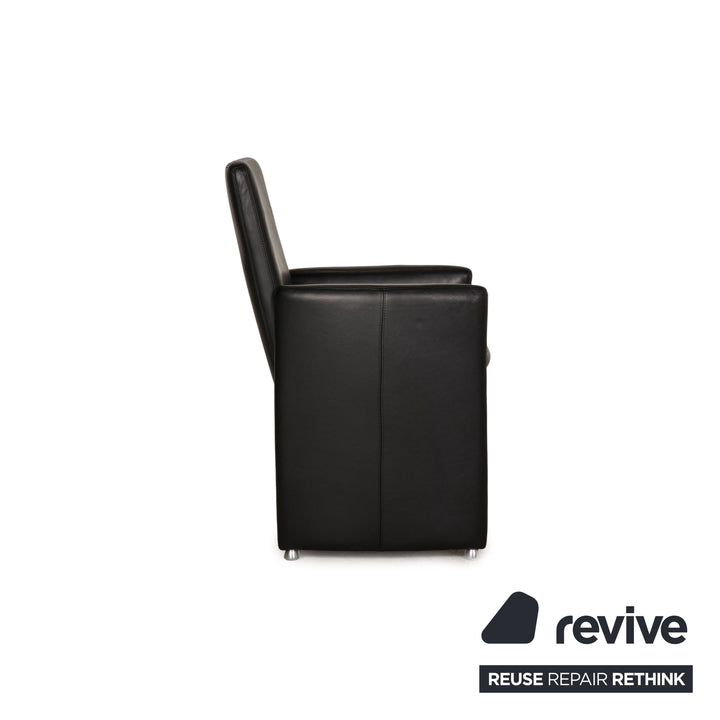 Willi Schillig leather armchair black