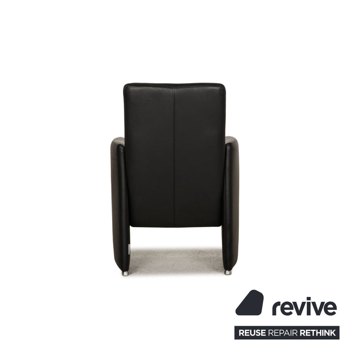 Willi Schillig leather armchair black
