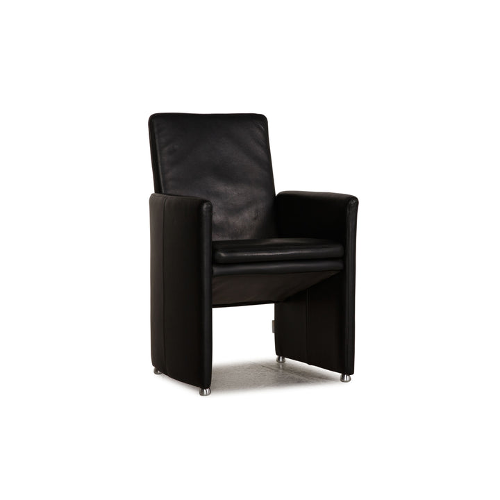 Willi Schillig leather armchair black