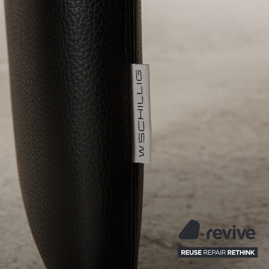 Willi Schillig leather armchair black