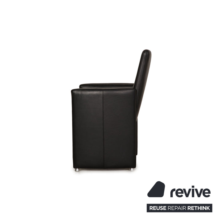 Willi Schillig leather armchair black