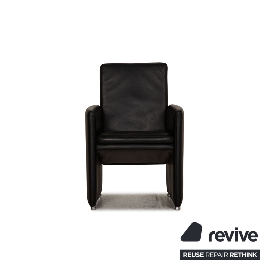 Willi Schillig leather armchair black