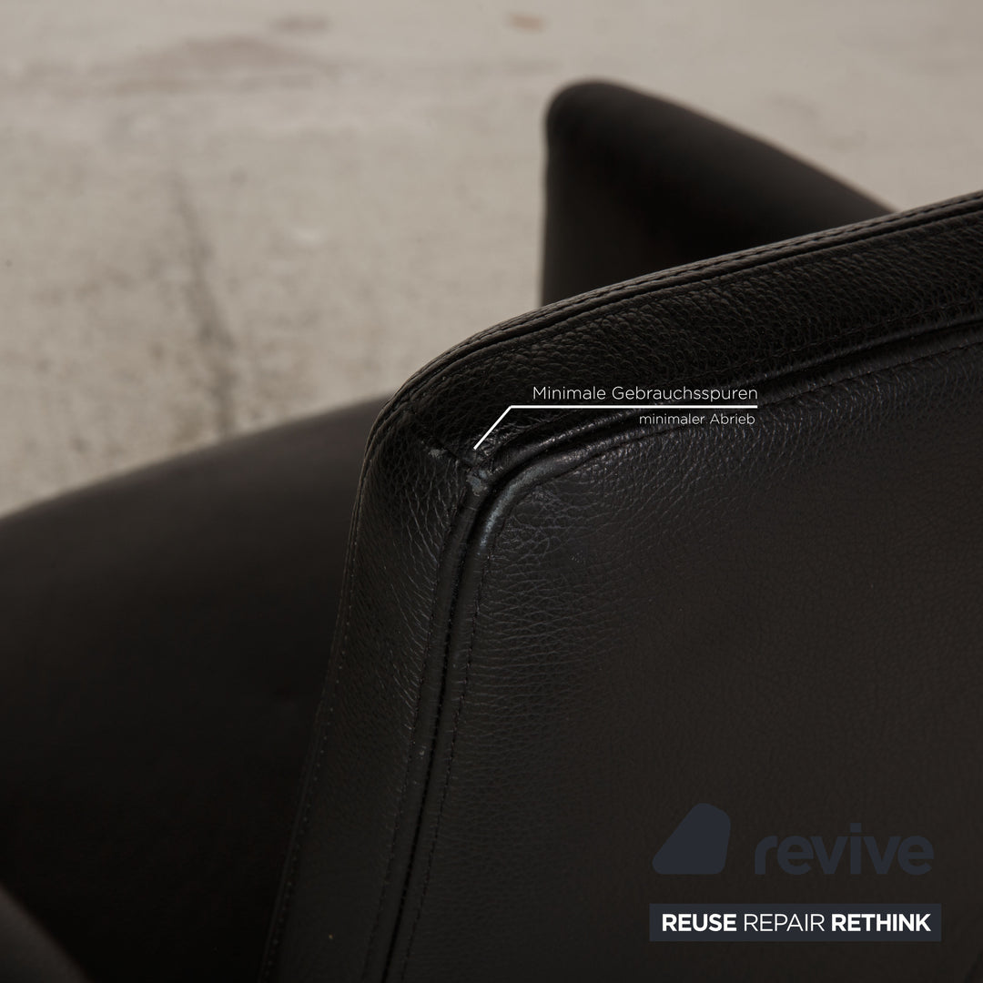 Willi Schillig leather armchair black