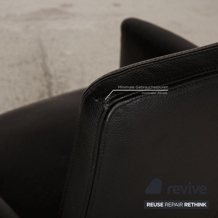 Willi Schillig leather armchair black
