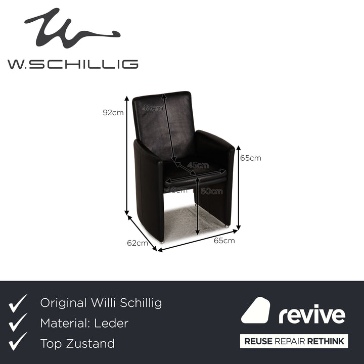 Willi Schillig leather armchair black