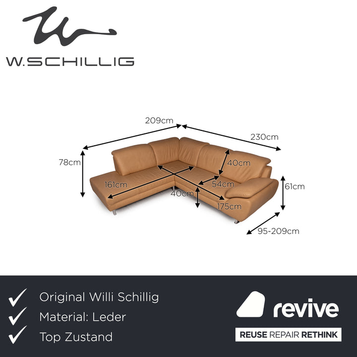 Willi Schillig Leder Sofa Beige Ecksofa Couch