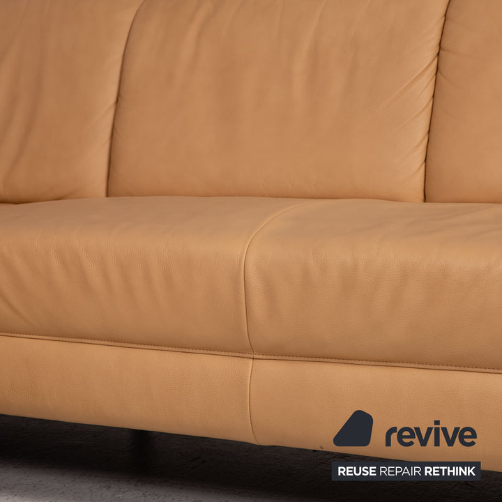 Willi Schillig Leder Sofa Beige Ecksofa Couch
