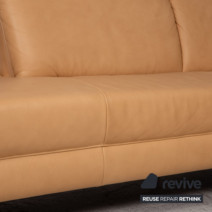 Willi Schillig Leder Sofa Beige Ecksofa Couch