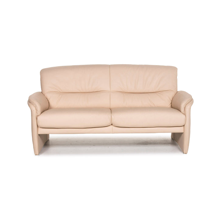 Willi Schillig Leder Sofa Beige Zweisitzer Couch #12578