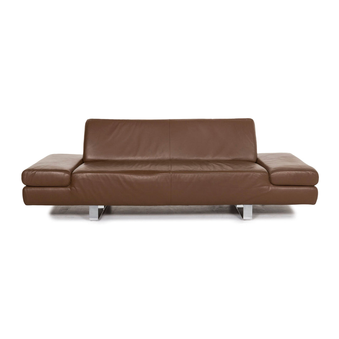 Willi Schillig Taboo Leder Sofa Braun Dreisitzer Couch #12991