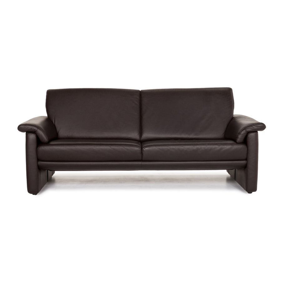 Willi Schillig Leder Sofa Braun Dunkelbraun Dreisitzer Couch #13388