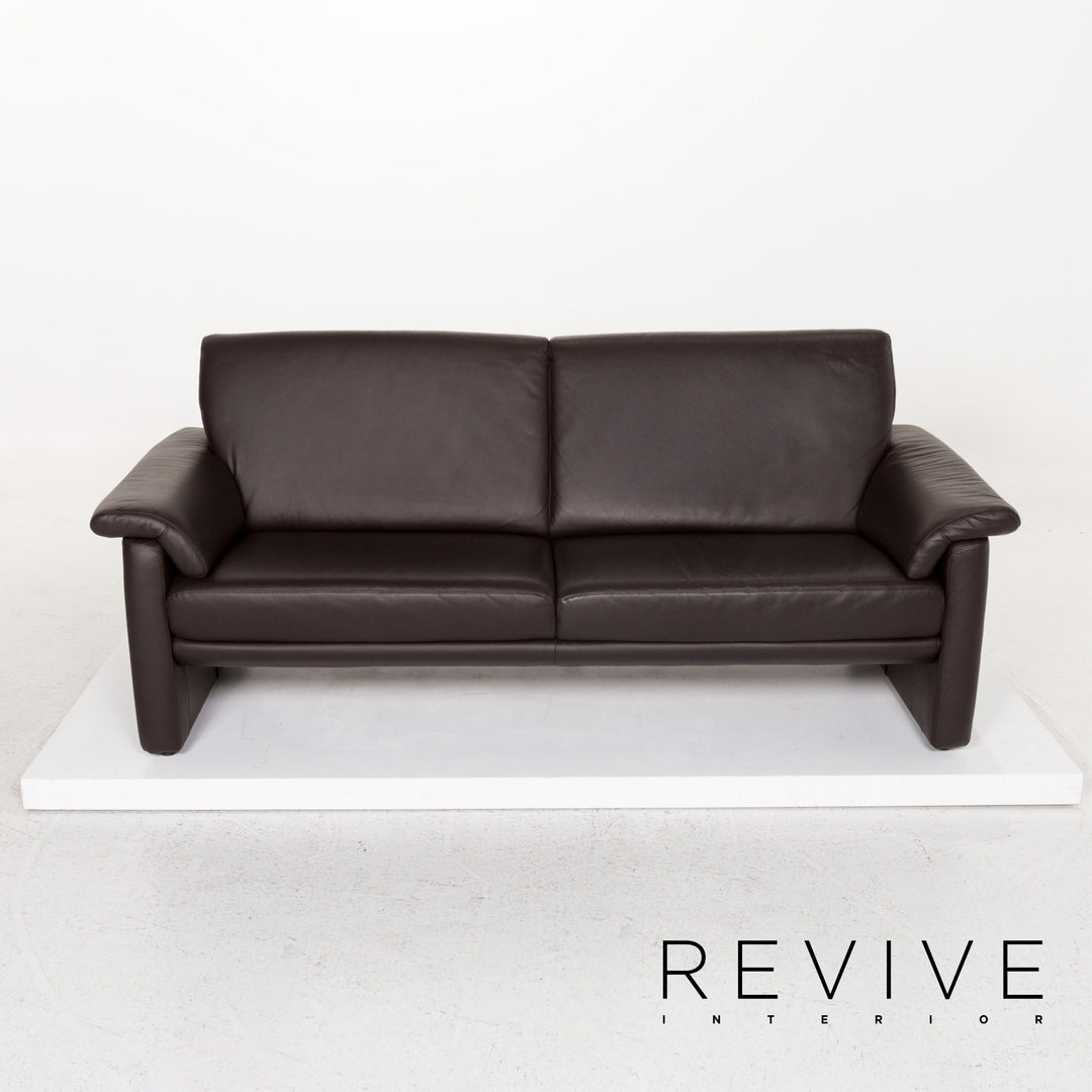 Willi Schillig Leder Sofa Braun Dunkelbraun Dreisitzer Couch #13388