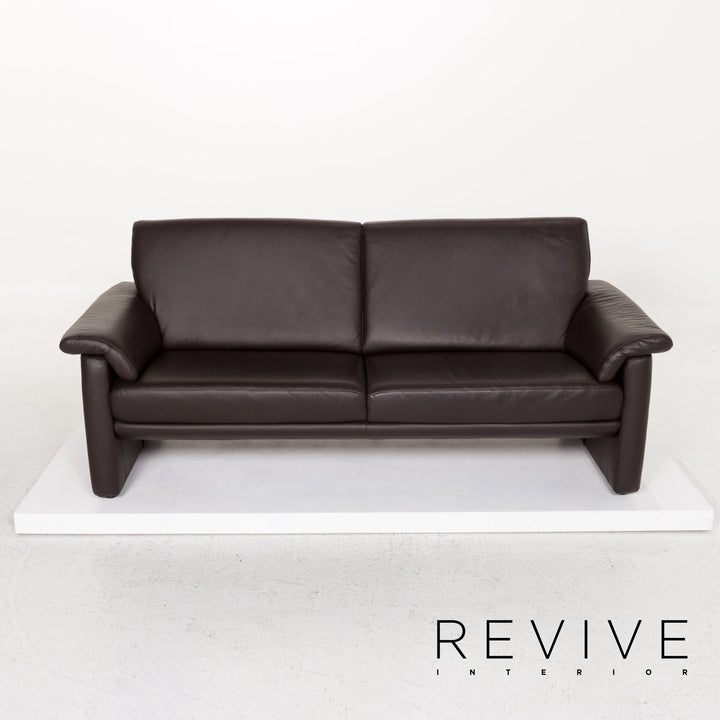 Willi Schillig Leder Sofa Braun Dunkelbraun Dreisitzer Couch #13388