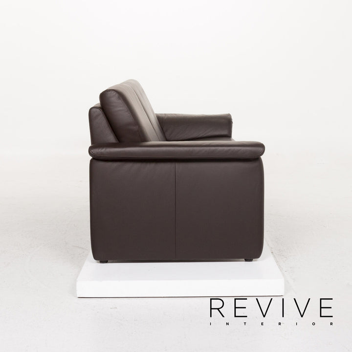 Willi Schillig Leder Sofa Braun Dunkelbraun Dreisitzer Couch #13388