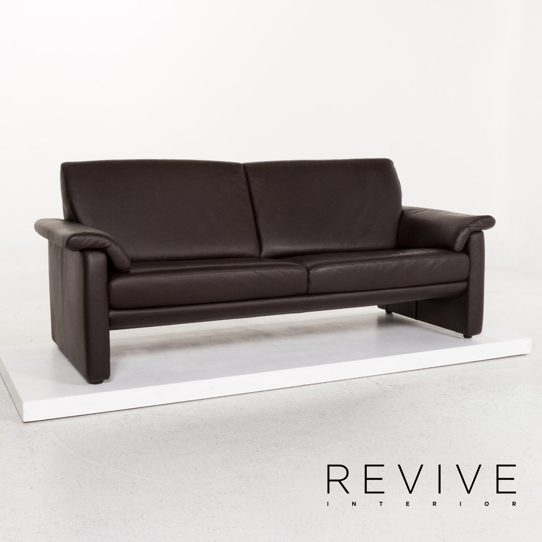 Willi Schillig Leder Sofa Braun Dunkelbraun Dreisitzer Couch #13388