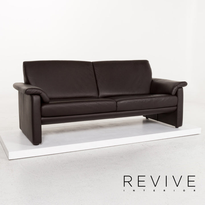 Willi Schillig Leder Sofa Braun Dunkelbraun Dreisitzer Couch #13388