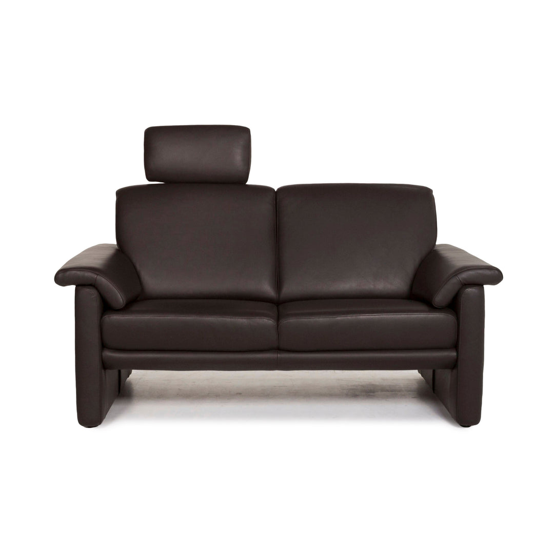 Willi Schillig leather sofa brown dark brown two-seater couch #12656