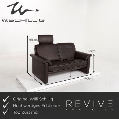 Willi Schillig Leder Sofa Braun Dunkelbraun Zweisitzer Couch #12656