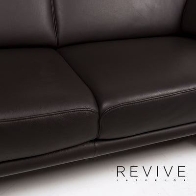 Willi Schillig Leder Sofa Braun Dunkelbraun Zweisitzer Couch #12656