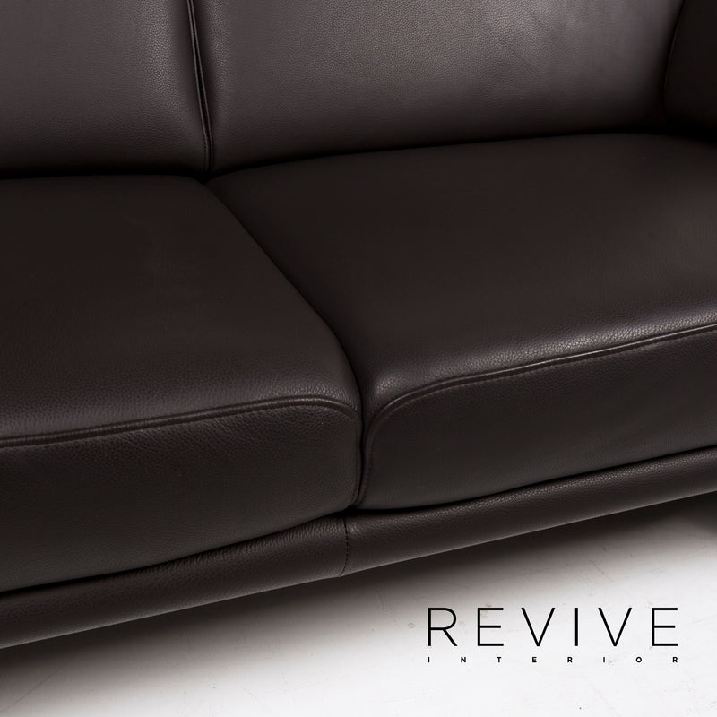 Willi Schillig Leder Sofa Braun Dunkelbraun Zweisitzer Couch 