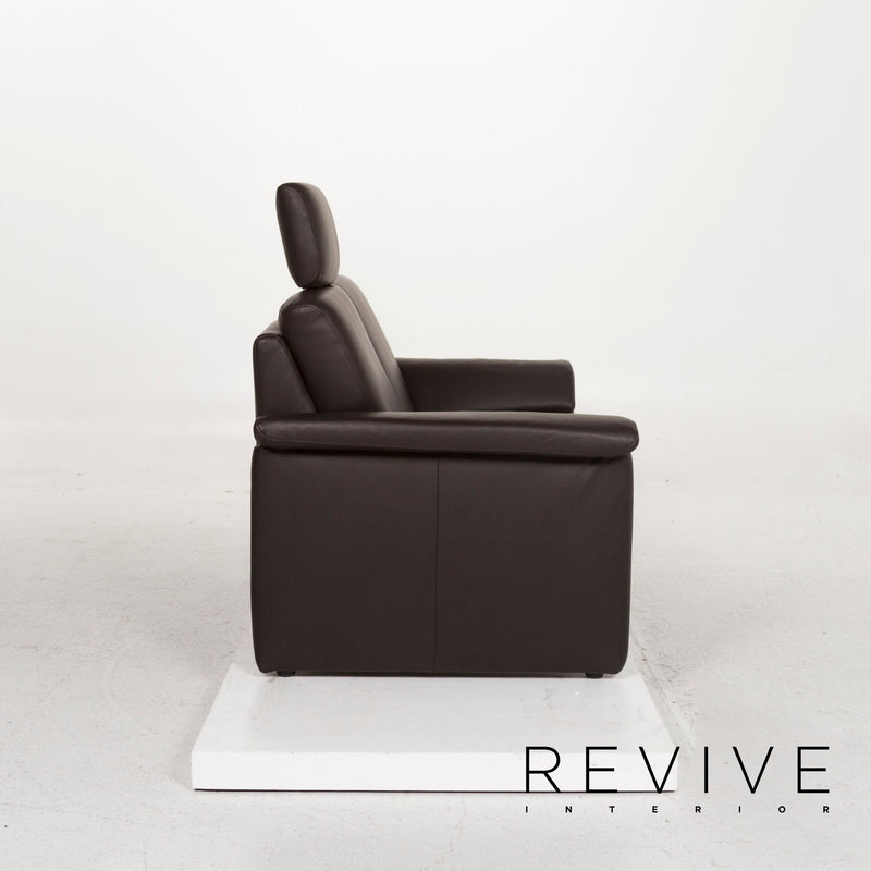 Willi Schillig Leder Sofa Braun Dunkelbraun Zweisitzer Couch 