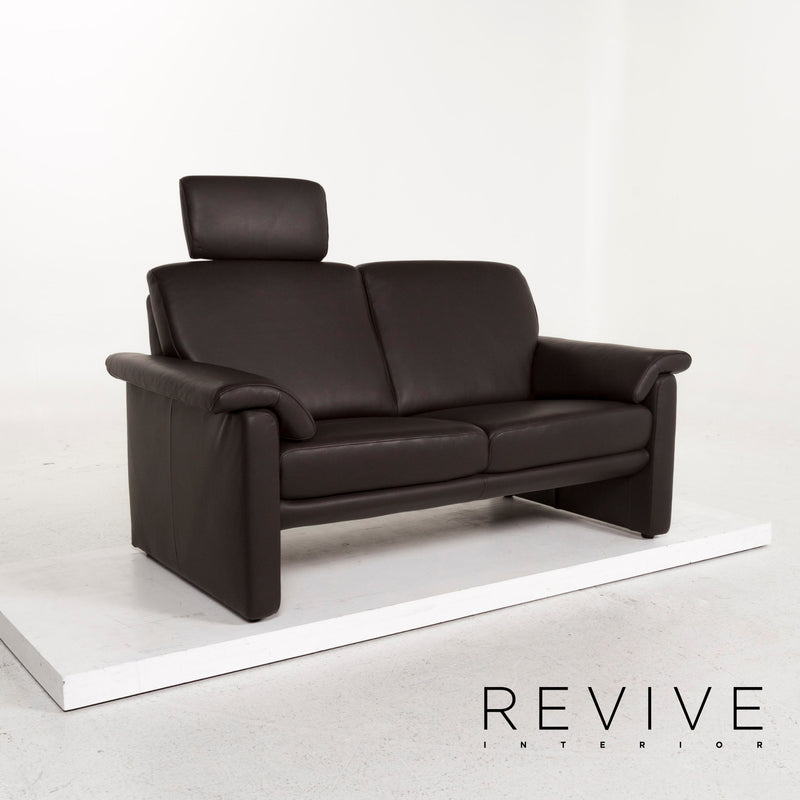 Willi Schillig Leder Sofa Braun Dunkelbraun Zweisitzer Couch 