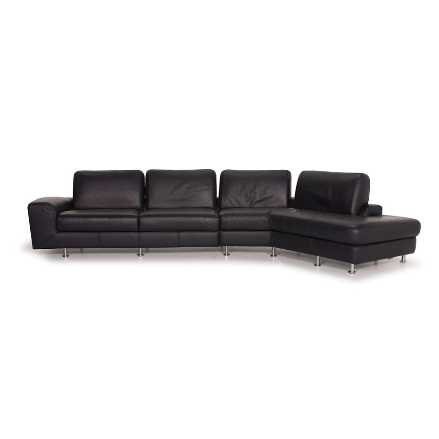 Willi Schillig Leder Sofa Dunkelblau Ecksofa #14965