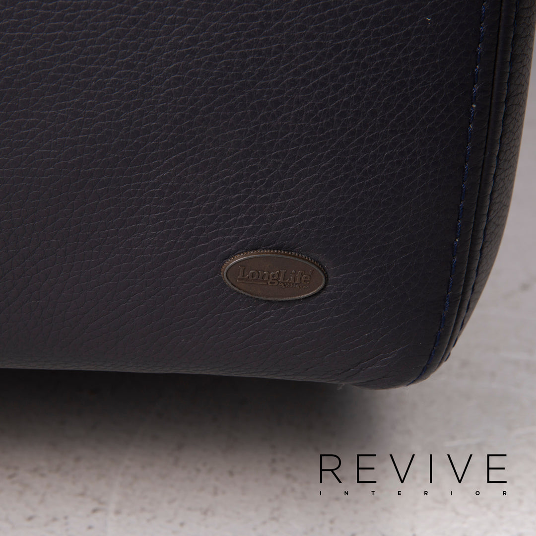 Willi Schillig Leather Sofa Dark Blue Corner Sofa #14965