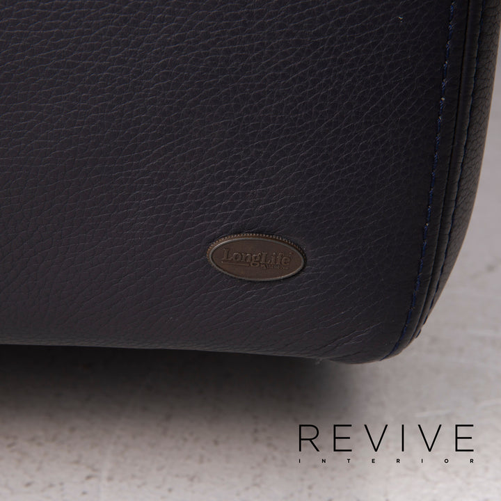 Willi Schillig Leather Sofa Dark Blue Corner Sofa #14965