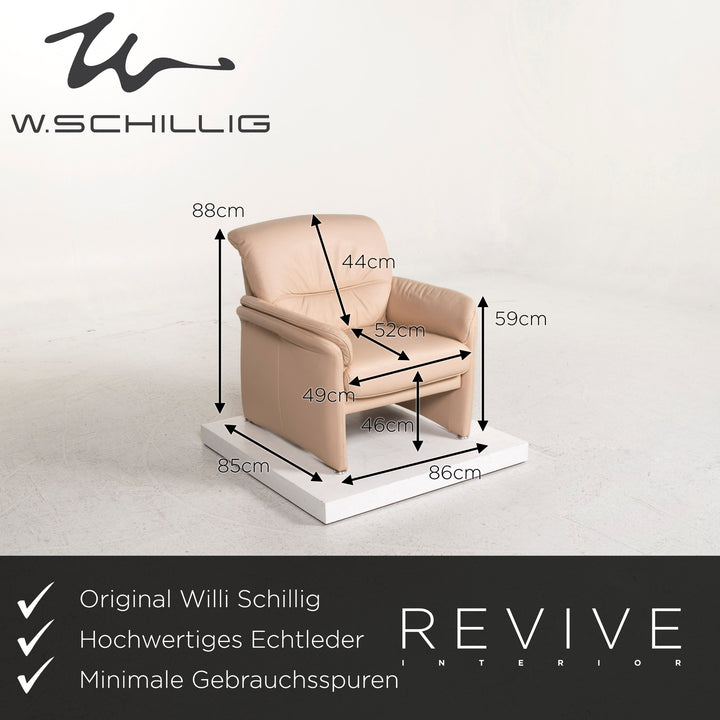Willi Schillig Leder Sofa Garnitur Beige 1x Zweisitzer 2x Sessel #12628