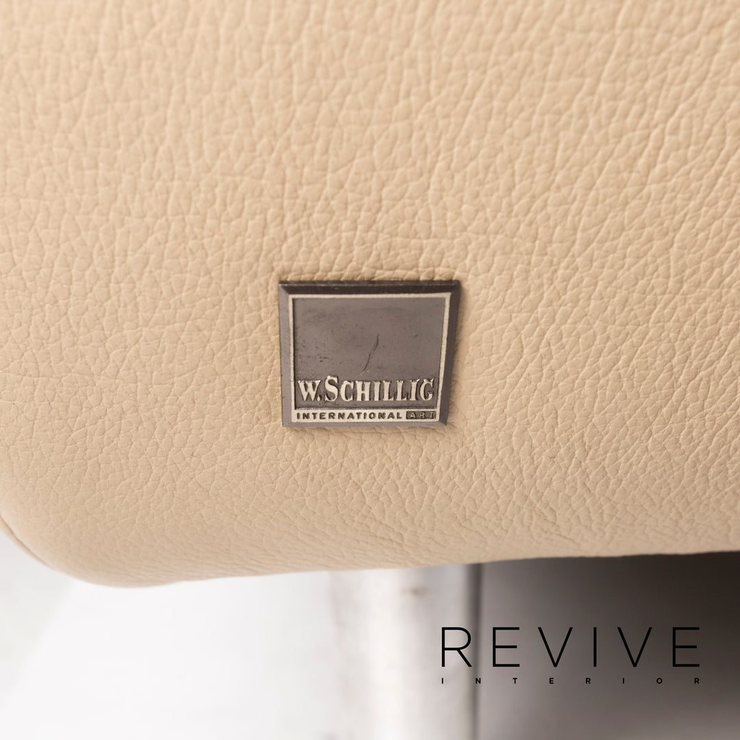 Willi Schillig leather sofa set beige corner sofa stool #13155