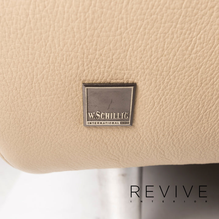 Willi Schillig leather sofa set beige corner sofa stool #13155