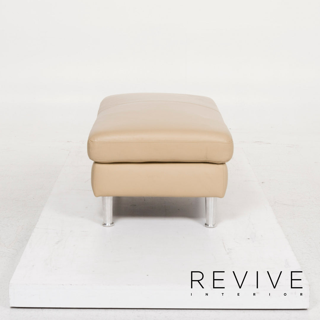 Willi Schillig leather sofa set beige corner sofa stool #13155