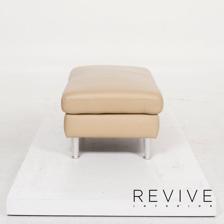 Willi Schillig leather sofa set beige corner sofa stool #13155