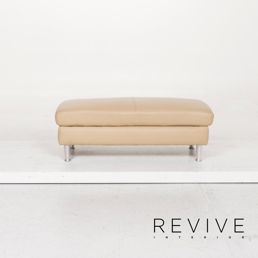 Willi Schillig leather sofa set beige corner sofa stool #13155