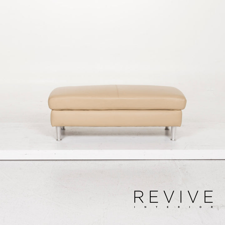 Willi Schillig leather sofa set beige corner sofa stool #13155