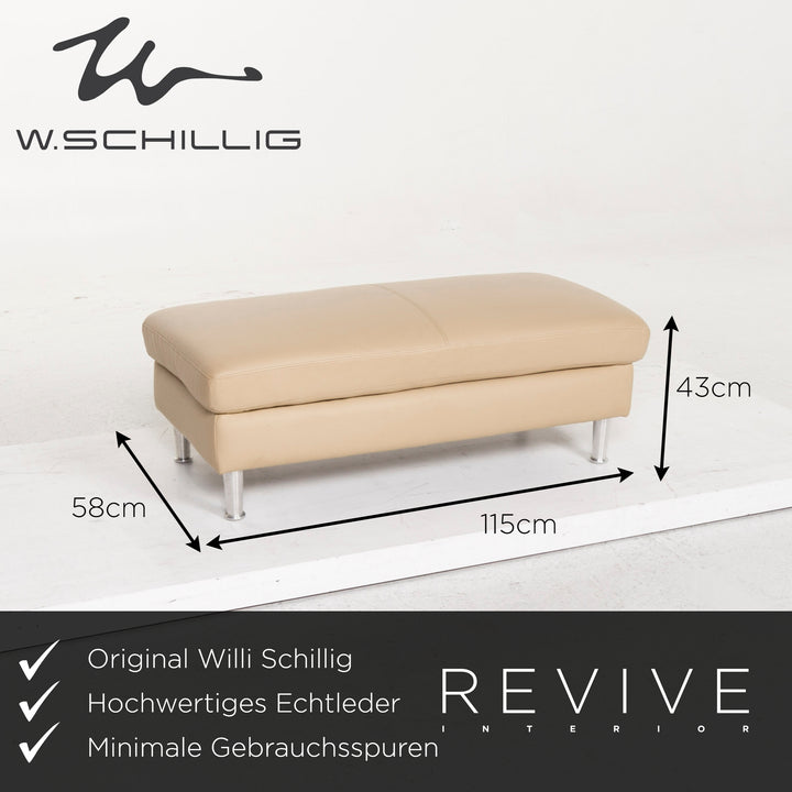 Willi Schillig leather sofa set beige corner sofa stool #13155