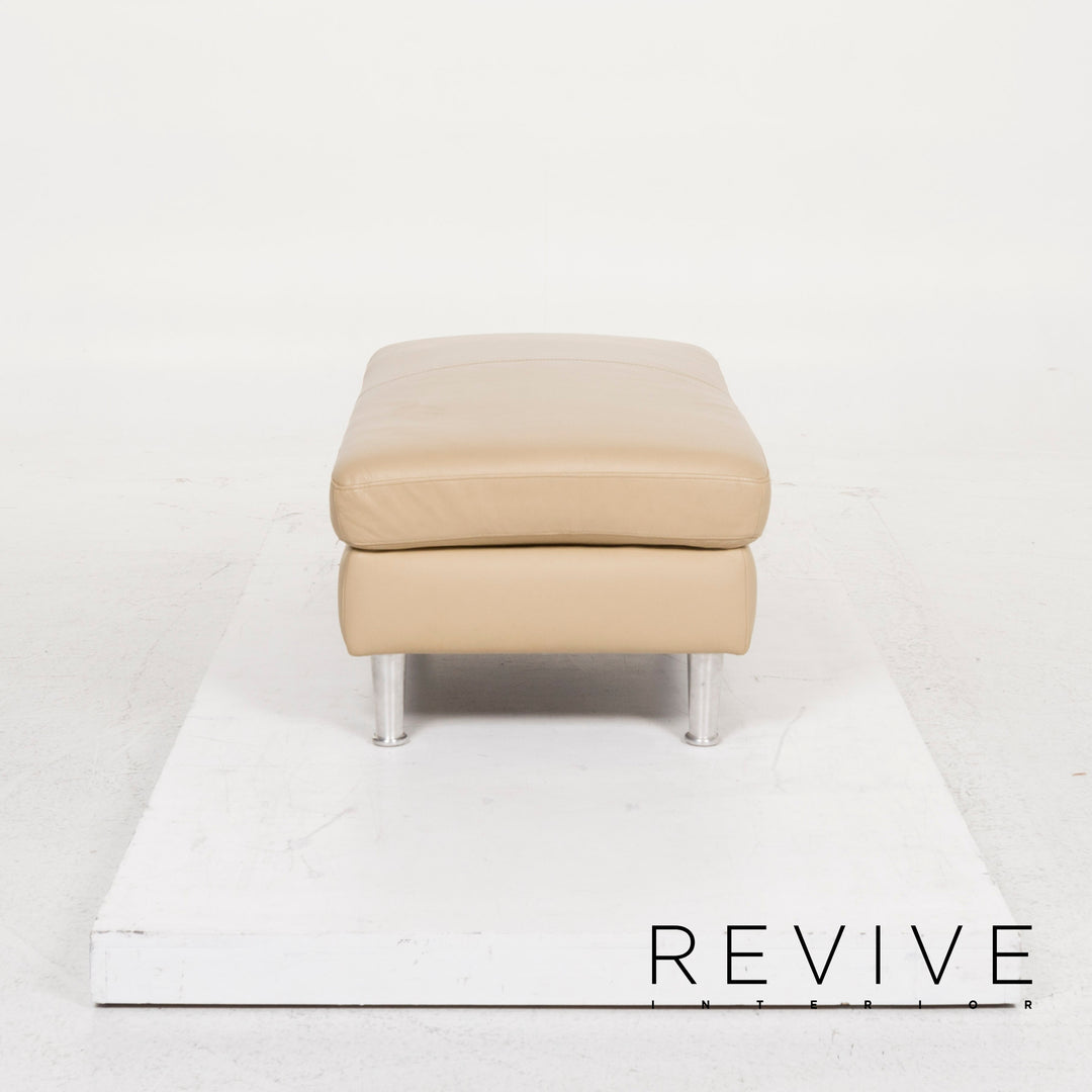 Willi Schillig leather sofa set beige corner sofa stool #13155